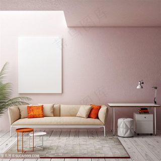 室内效果文艺装饰画展板高清图片