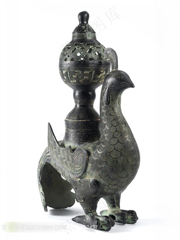 精美的鸟形香炉摄影素材