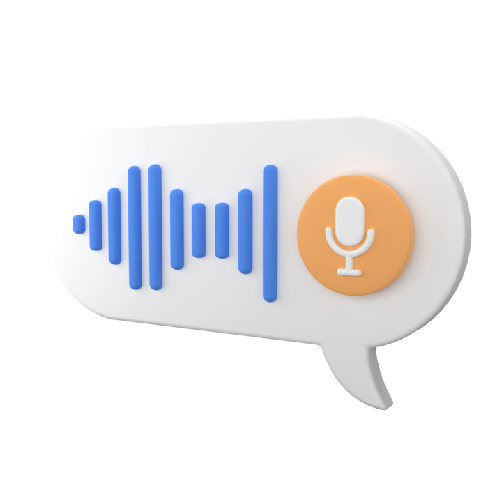 语音简约3D数据png图标素材