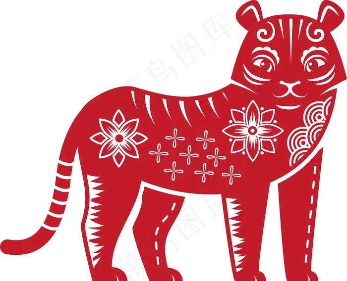 虎年窗花剪纸cdr矢量模版下载