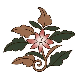 复古中国风国潮敦煌花纹花草插画手绘装饰小元素PSD素材