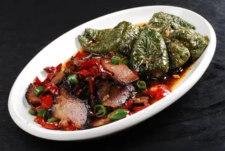 川菜湘菜高清菜谱 虎皮尖椒拼腊肉36.2