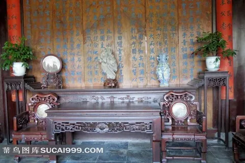 苏州古典名园留园座椅摆设