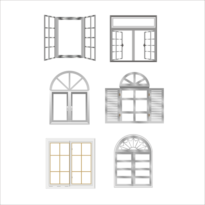 各种双开窗户形状不同风格