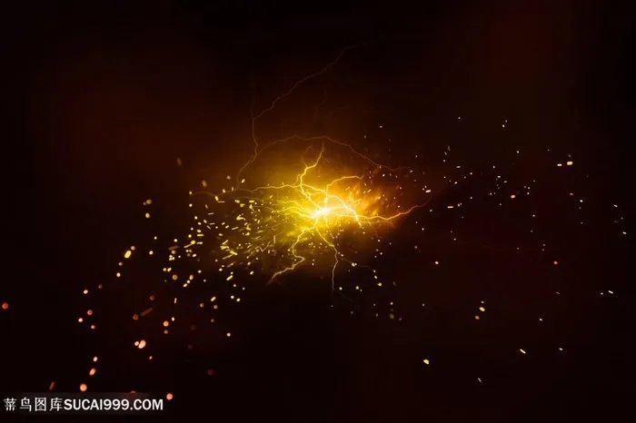 黄色闪电背景高清图片