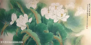 荷花中式装饰画