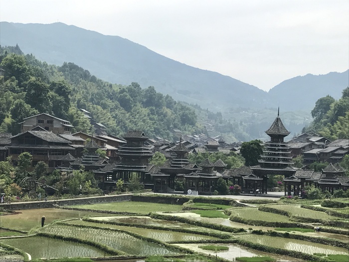 黔东南建筑梯田风景