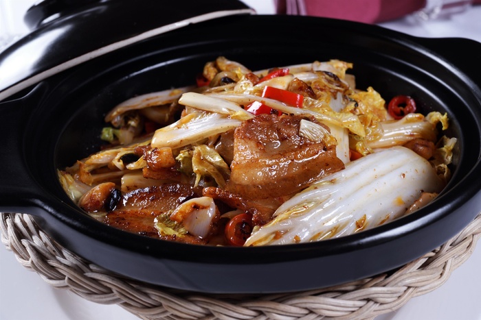 石锅煲类火锅川菜特色菜砂锅娃娃菜