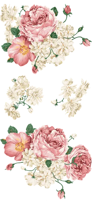 38妇女节三八女神女王粉色花朵玫瑰艺术字设计png免抠ps素材