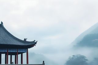 国风建筑意境背景