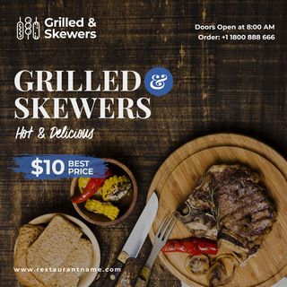 设计烤肉肉串英文菜单