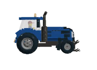 现代农业蓝色拖拉机 