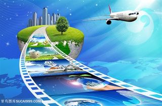 地球飞机科技胶片韩式自然背景