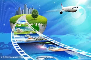 地球飞机科技胶片韩式自然背景