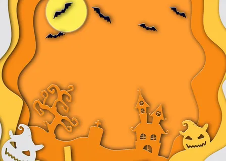 卡通橙黄色万圣节背景