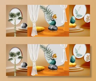 轻奢唯美三联画