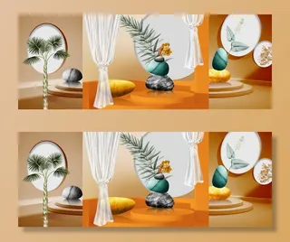 轻奢唯美三联画