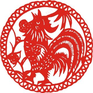 2022元旦新年剪纸鸡