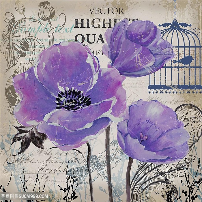 欧式花朵装饰画