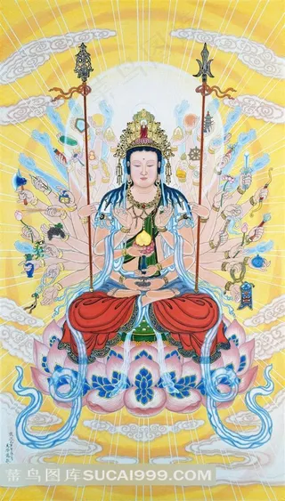 马介龙居士绘千手观音像