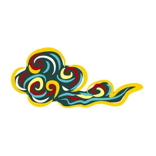 中国风中式国潮敦煌云纹祥云插画图案云朵云彩元素PSDAI设计素材