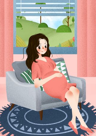 卡通手绘母亲节插画漫画素材