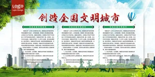 共建文明城市创建社区公益广告宣传栏海报展板设计psd素材模板