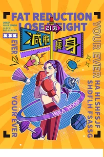 波普风卡通时尚清新整形美容减肥海报 波普风卡通时尚清新整形美容减肥海报