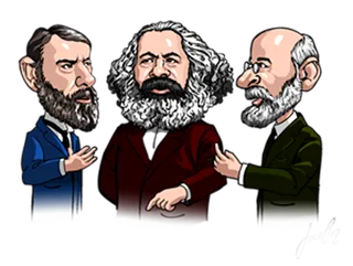 马克思恩格斯画像卡通