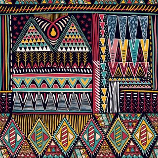 少数民族藏族特色花纹波西米亚风纹理背景图案设计AI矢量图片素材