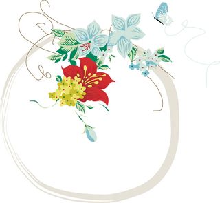手绘花卉装饰边框背景