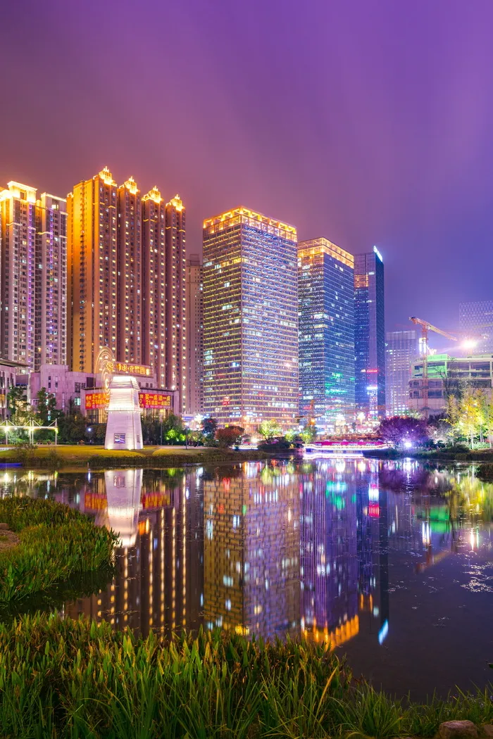 高清唯美城市夜景江边夜景