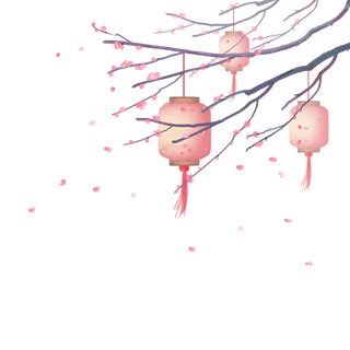 新年元素梅花冬天春节新年中国风灯笼