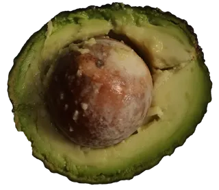 带核半个牛油果切开去核果绿色油脂瓤免抠摄影实拍实物元素素材