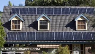 别墅建筑太阳能板设计图片