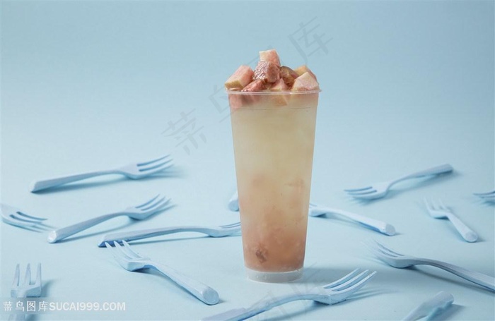 蜜桃果茶饮品图片