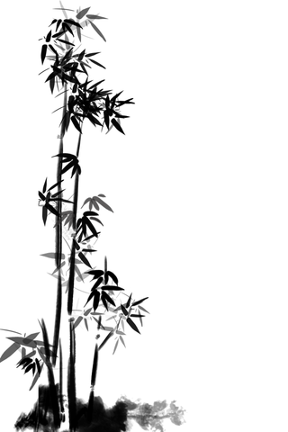 竹子水墨画中国风国画墨水书法竹子画