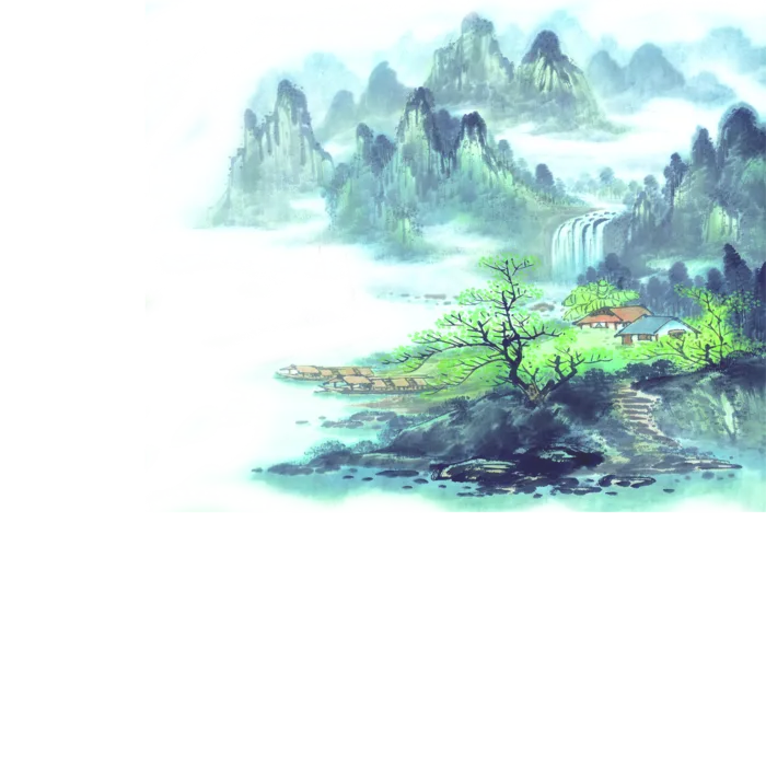 山水画素材中国风水墨画素材元素中国画