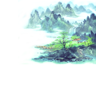 山水画素材中国风水墨画素材元素中国画