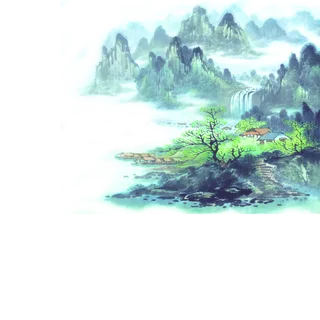 山水画素材中国风水墨画素材元素中国画