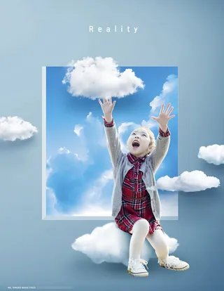 儿童成长蓝天白云梦想海报