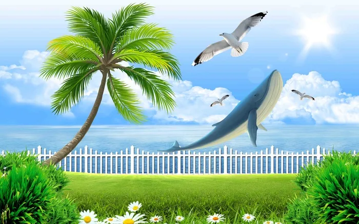 海底世界背景墙 psd模版下载