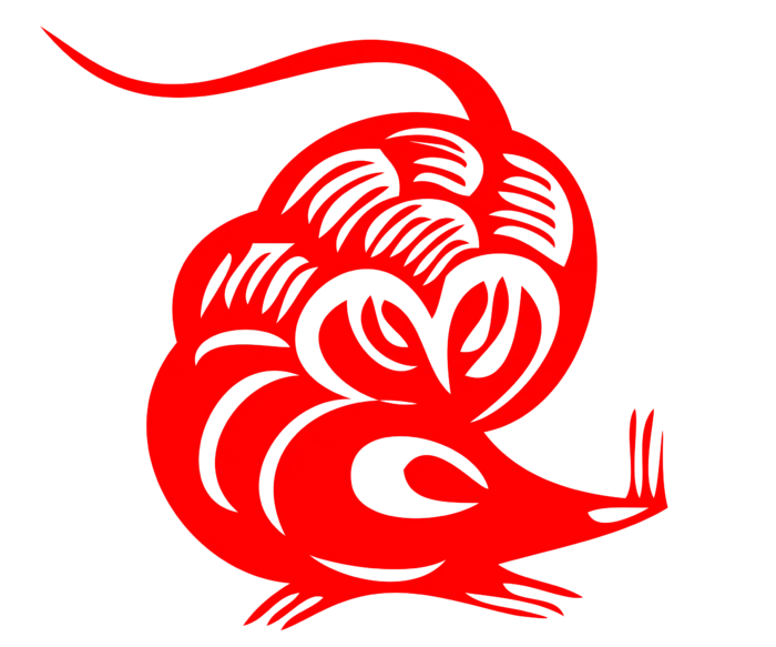 红色喜庆鼠年剪纸窗花新年快乐免扣PNG素材图片 (48)