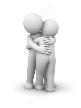 3d小人拥抱图片