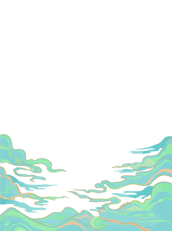 中国风国潮祥云插画手绘云彩图案海报云层装饰背景PSD设计素材