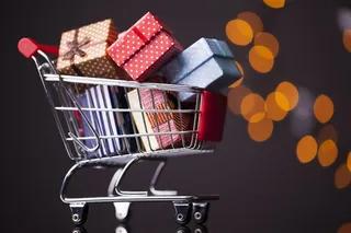 圣诞节礼物与购物车
