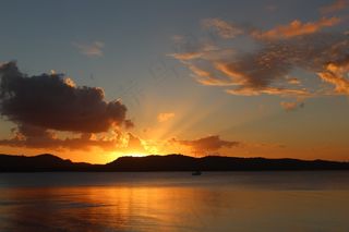 海洋海滩日落风景图片