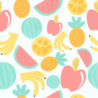 苹果, 西瓜, 香蕉, 菠萝, 橙子