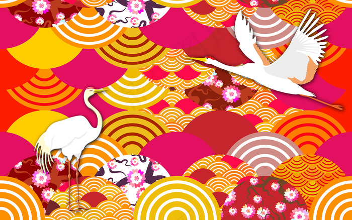 中国风古风国潮祥云旭日背景