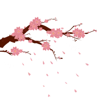 春天浪漫粉红色樱花手绘樱花梅花桃花花朵图片PNG免扣素材